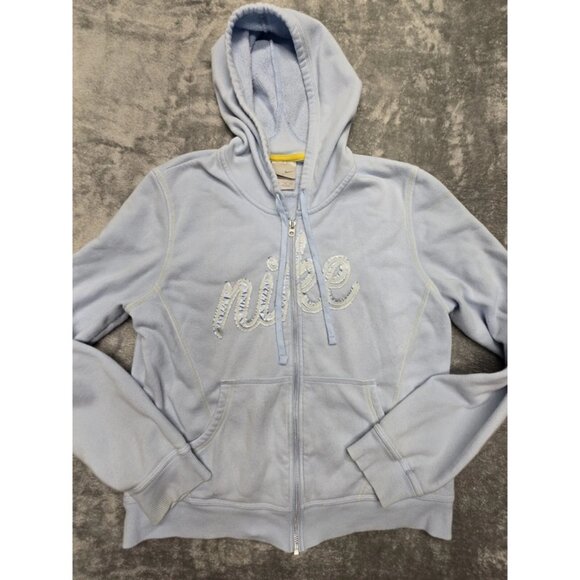 Nike Tops - Nike Zip-Up Hoodie Womens XL (16-18) Light Blue Fleece